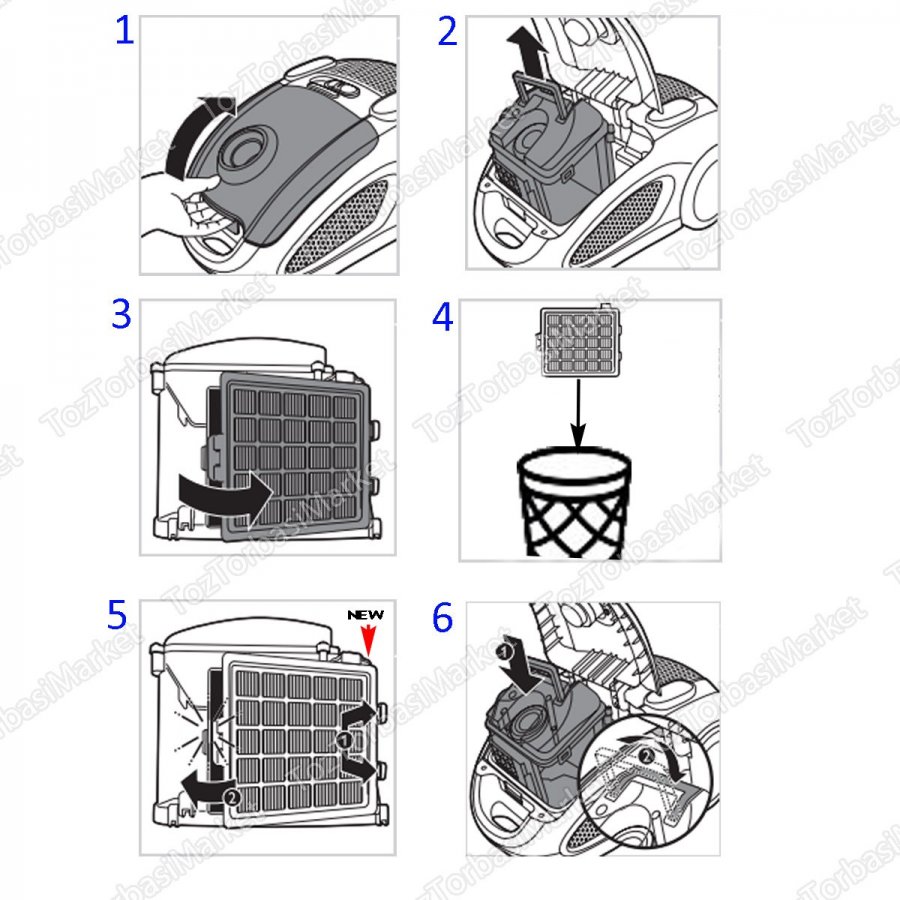 Philips FC 8142 - 8144 - 8146 Toz Haznesi Hepa Filtresi - HF013