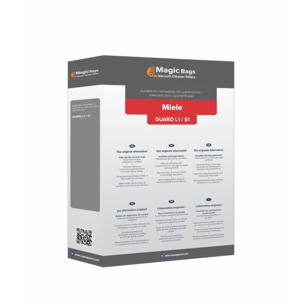MAGICBAGS MİELE GUARD L1 / S1 Toz Torbası 4’lü Kutu + 1 Filtre - FS10739